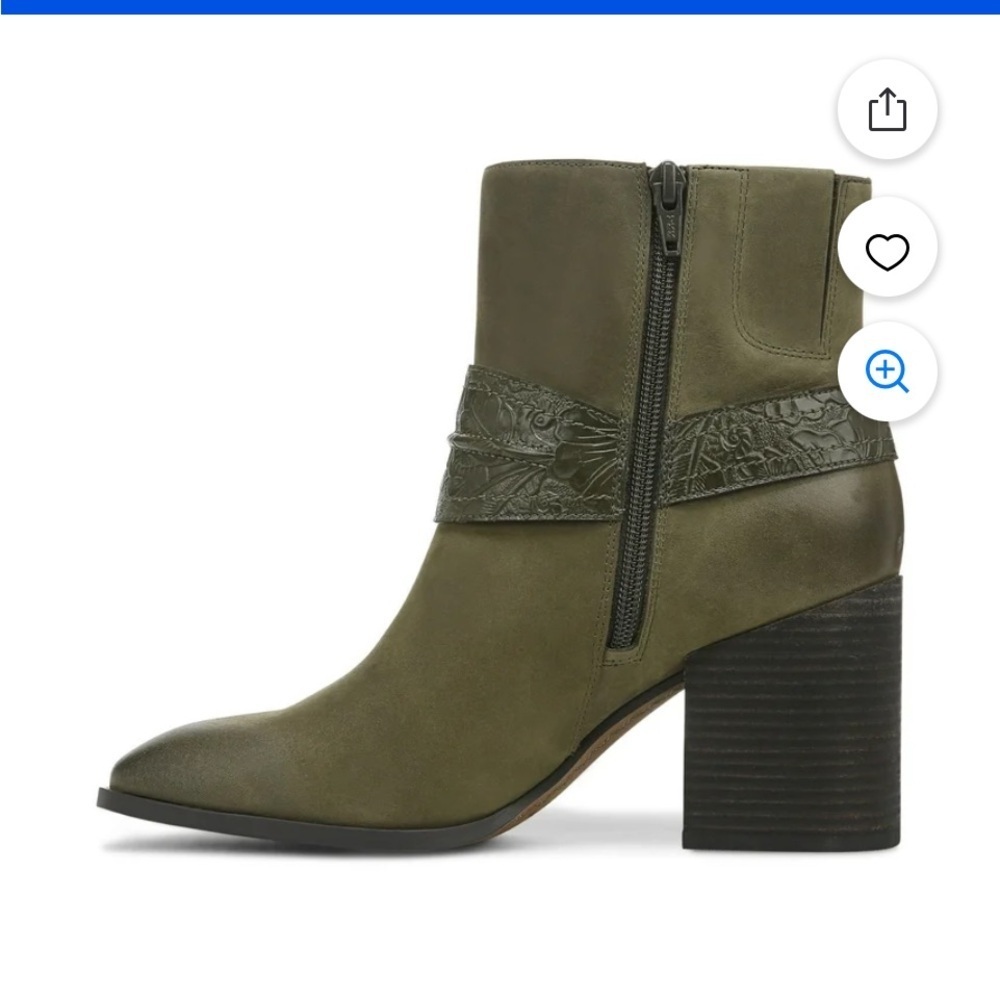 Vionic Carnelia  Chelsea Boot Block Heel Olive Oil Color Water Repellent Sz  8.5 - Picture 6 of 17